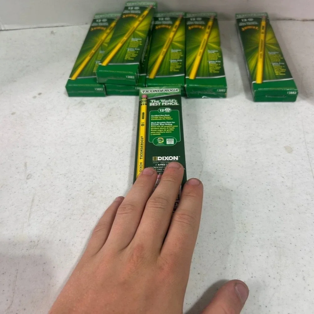 9 Dozen Dixon Ticonderoga 2 HB Wood Cased Pencils Yellow 108 Count Bulk 13882